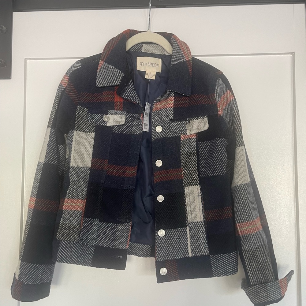 New fall flannel jacket crop style   XS